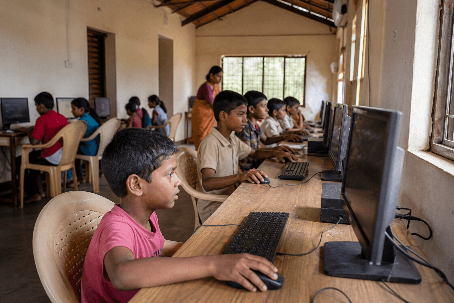 Computer Lab at Sewashram, Wardha, Maharashtra